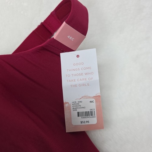NEW Cacique 46C Comfort Bliss Lightly Lined Dark Red No-Wire Bra Lane Bryant - Picture 3 of 5