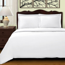 Luxurious White Egyptian Cotton King Duvet Cover - Soft  Elegant
