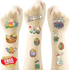 118Pcs Easter Temporary Tattoos for Kids Easter Decor