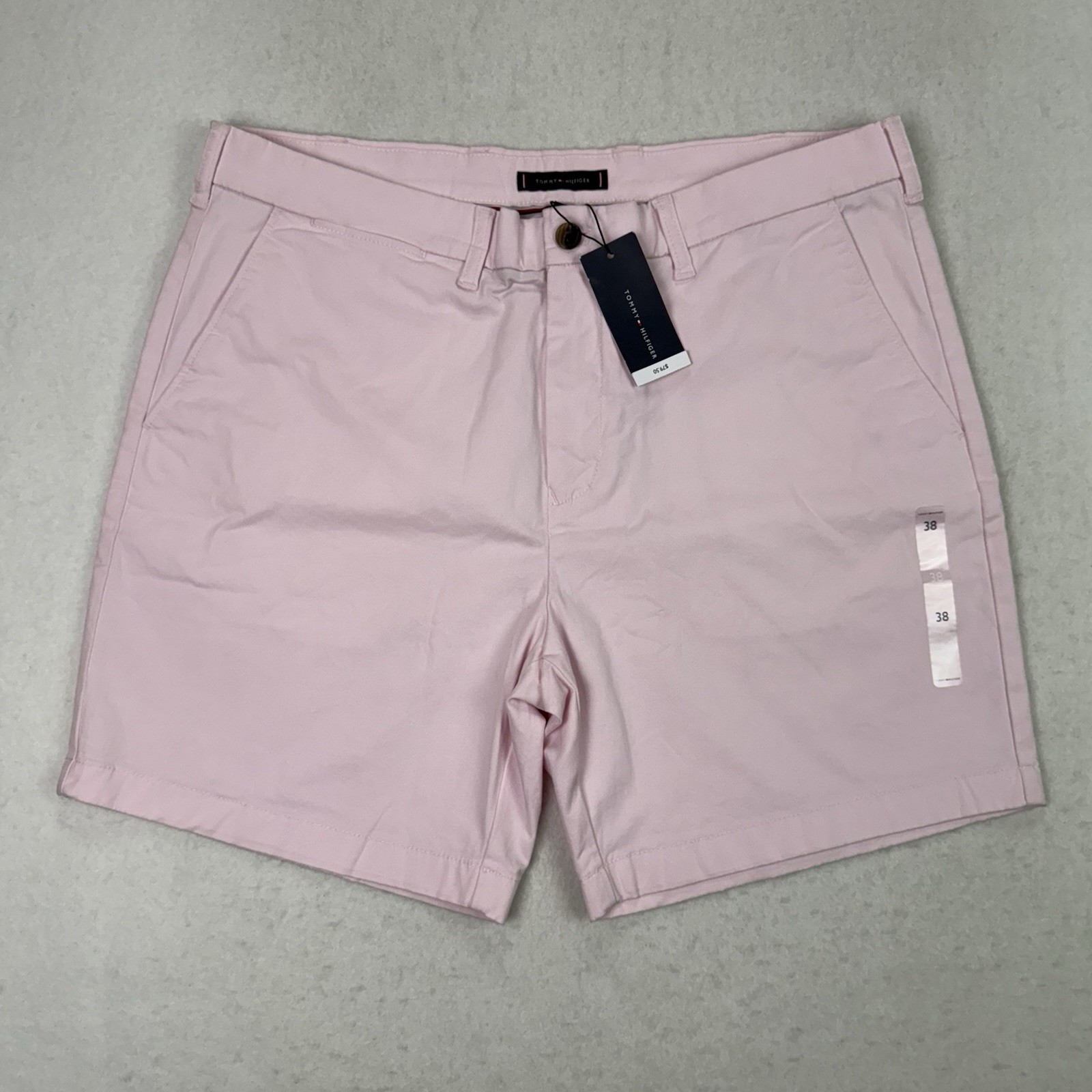 Tommy Hilfiger 7" Inseam Pink Stretch Chino Shorts Men's Size 38 thumbnail 6