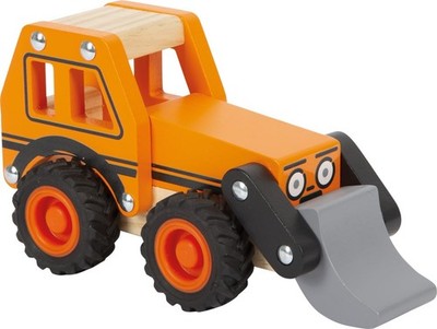 Small Foot Excavator Made of FSC 100%-Certified Wood, Toy Truck w/frontloader fo