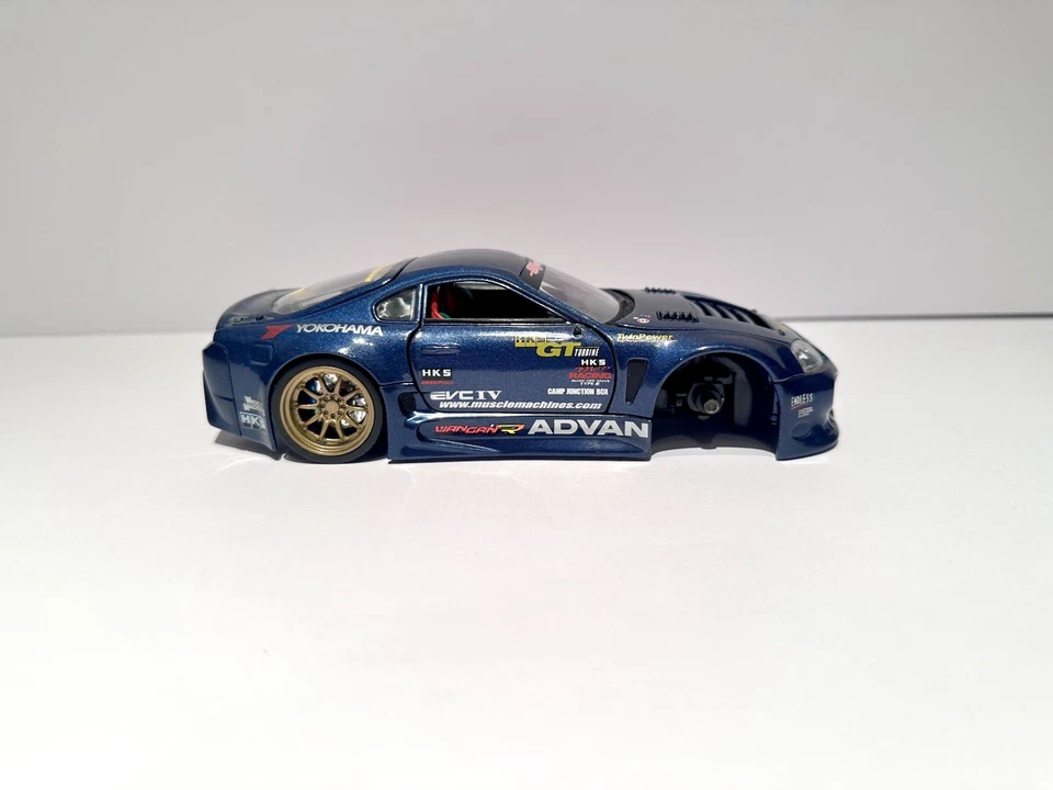 Funline Muscle Machines 1998 Toyota Supra Tuner Blue 1/24 Scale FOR PARTS - Image 4 of 4