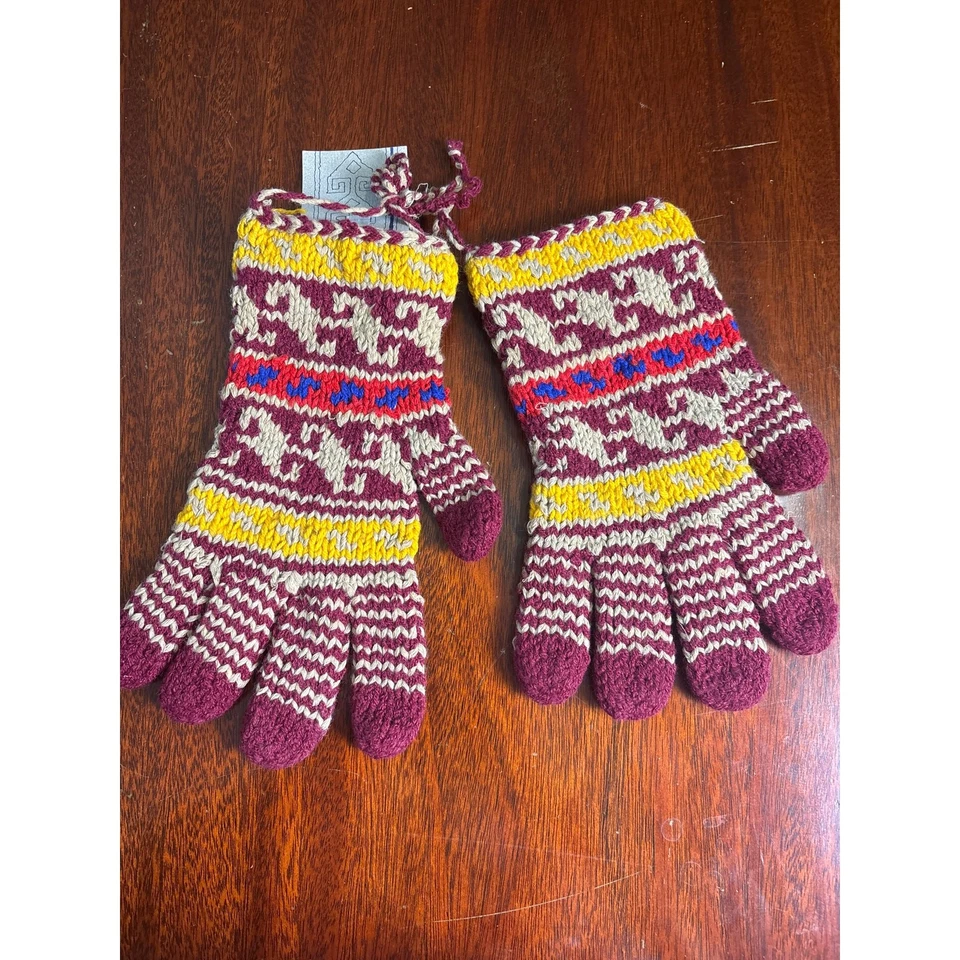 Guantes de mezcla de lana tejidos a mano Nordic Traders vintage S/M guantes de invierno coloridos Foto 2 de 4