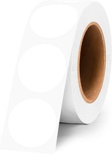 White Dot Stickers 1 Inch 500 Pcs Round Color Coding Labels, White Circle Sticke