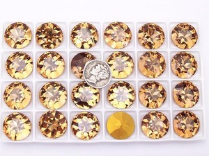 Light Smoked Topaz GF (17mm) Vintage Swarovski 1201 Dentelle Rivoli Stones