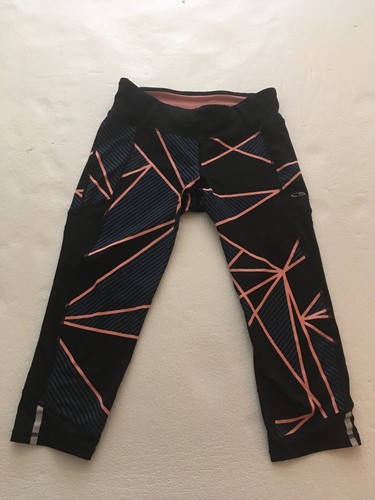 Dry Black Blue Orange Capri Leggings 
