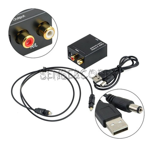 Digital Optical Coaxial Toslink Signal to Analog Audio Adapter Converter RCA - Bild 3 von 9