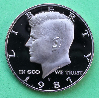 1987 S Kennedy Half Dollar CN Clad 50c Proof Coin JFK 50 Cents