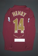 2005-2006 Nike Arsenal FC Thierry Henry Highbury Long Sleeve Jersey Kit Shirt