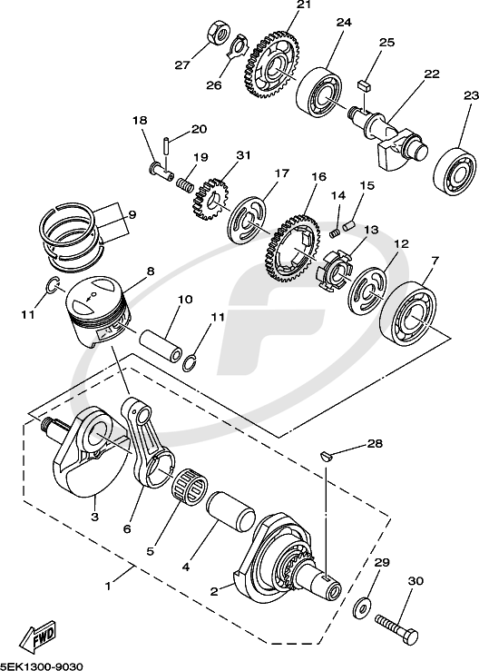 10/13売却済みY様ありがとうございました。 89-00 SR125 New Genuine Yamaha Crankshaft Left Crank Assy 1 P/No