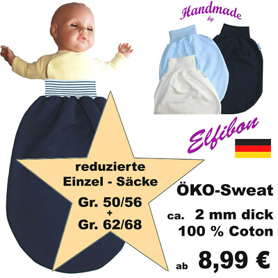 ELFIBON Sweat Pucksack ÖKO Baumwoll Baby Schlafsack Swaddle Sommer - Winter