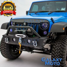 Rock Crawler Stubby Front Bumper Wfog Light Hole For 07-18 Jeep Jk Wrangler
