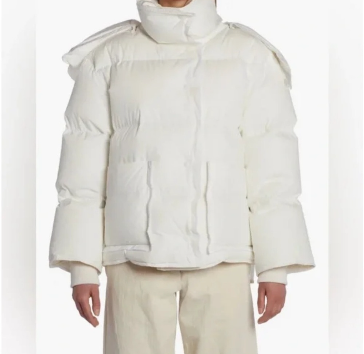 NWT MONCLER Genius Sandy White Down Jacket Size 2 $2350 | eBay
