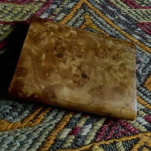 Rose Root Wood Trinket Tobacco Pill Box Snuff Cigarette Antique Black Forest Art - Picture 9 of 9