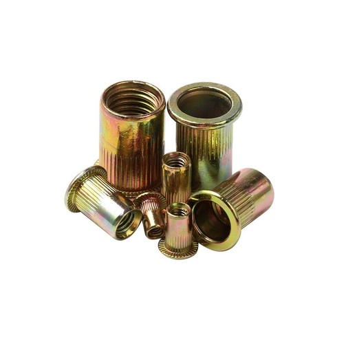 128Pcs M3 M4 M5 M6 M8 M10 M12 Zinc Plated Carbon Steel Rivet Nut Threaded Insert - Picture 2 of 12