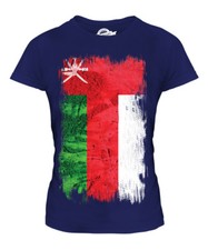 OMAN GRUNGE FLAG LADIES T-SHIRT TEE TOP UMAN ...