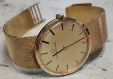 OLD VINTAGE UNIVERSAL GENEVE 14K SOLID GOLD MENS WATCH SWISS MECHANICAL 53.79gr