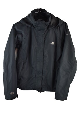 TRESPASS TP75 Windbreaker Jacke schwarz Größe XS Damen Full Zip Freizeit Outdoor