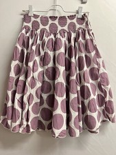 Mini Boden Purple White Polka Dot Skirt Size S Stretch casual euc