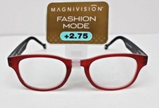 Foster Grant MagniVision Black Red Reading Glasses Bailey 2.75 48/21-140 PD62mm