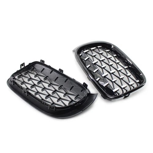 Front Kidney Grille Grill Diamond Meteor Style For 2014-2017 BMW X4 F26 X3 F25 - Picture 9 of 11