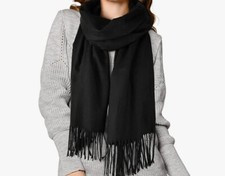 100 WOOL BLACK SCARF- UNISEX -ONLY 4 LEFT - NEW