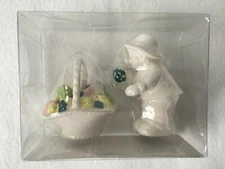 Essential Home Easter Basket & Boy Salt & Pepper Shaker Set Easter Spring NIB
