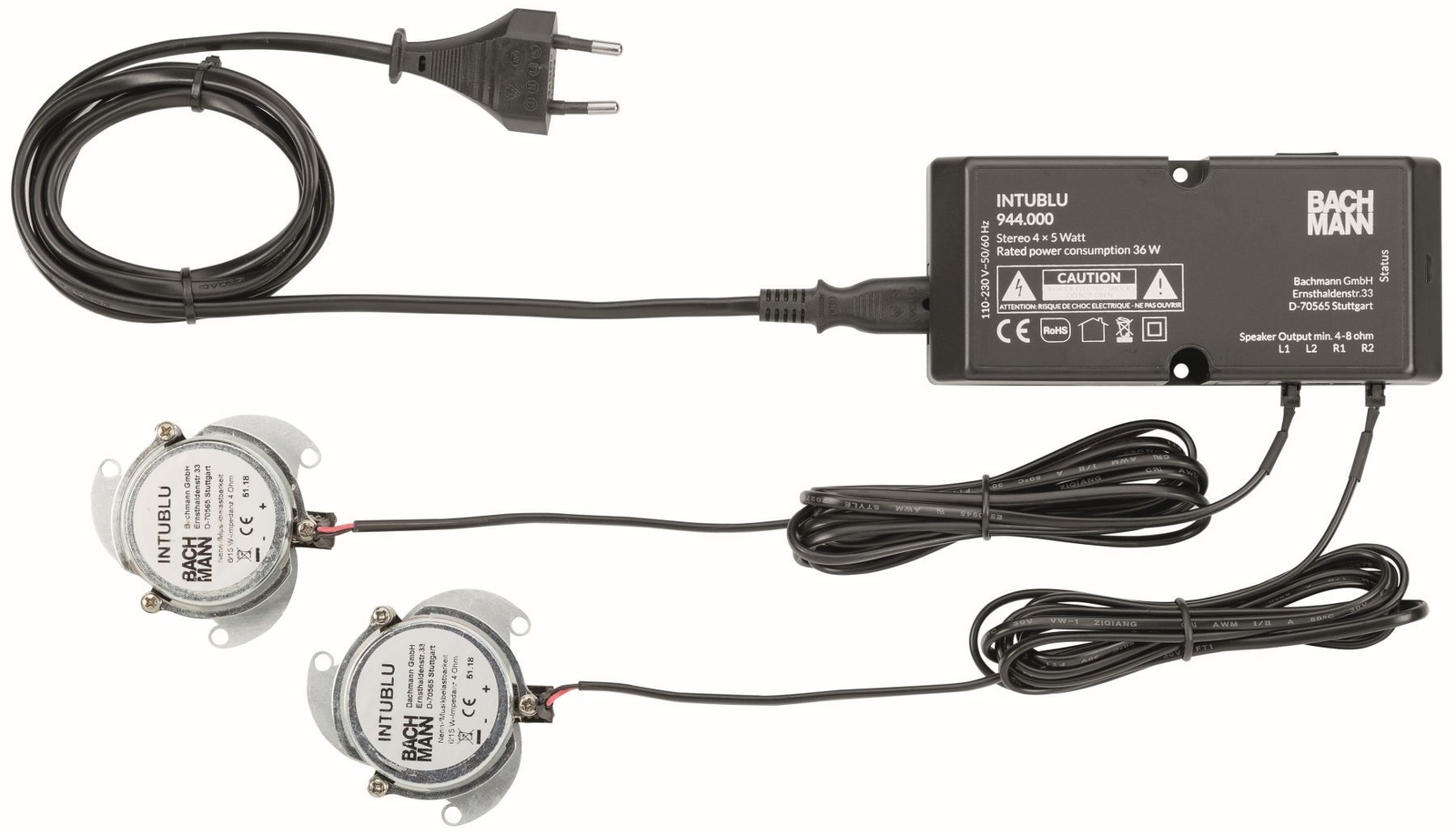 Bachmann Bluetooth Audiosystem Intublu Einbaulautsprecher Glas Holz