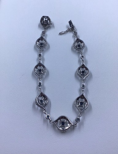14K Victoria Wieck Sapphire & Diamond Vintage-Style Bracelet - Picture 3 of 9