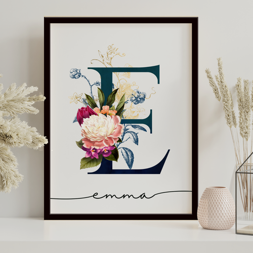 PERSONALISIERTES GEDENKEN GESCHENK GEBURTSTAG NAME ALPHABET HEIMDRUCK VINTAGE KUNST - Bild 14 von 55