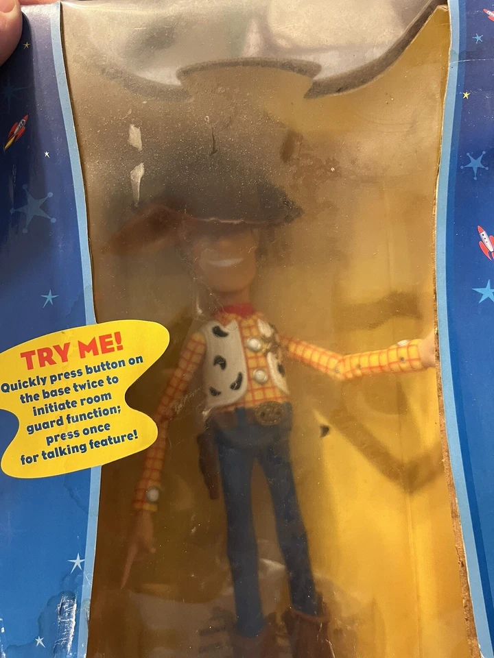 Toy Story 2 animado Sheriff Woody Talking Room Guard Mattel 1999 en caja Foto 3 de 4