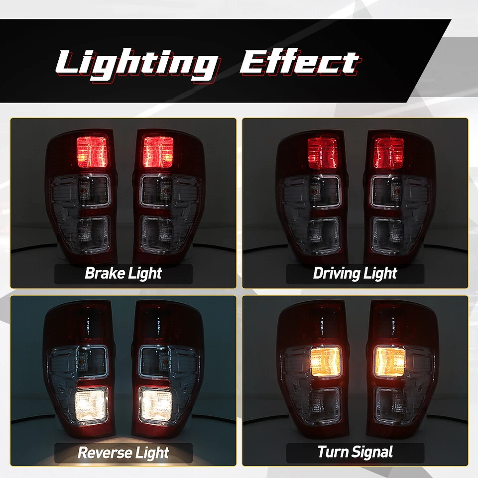 Luz trasera pasajero derecho lámpara de freno con bombilla para Ford Ranger XL XLT 2012-2018 Foto 2 de 4