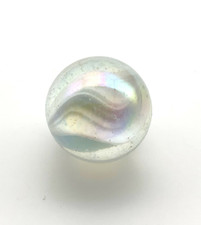 25mm White Snowflake Cat's Eye Glass Marble Shooter VACOR 1997-2008 Cats Eye