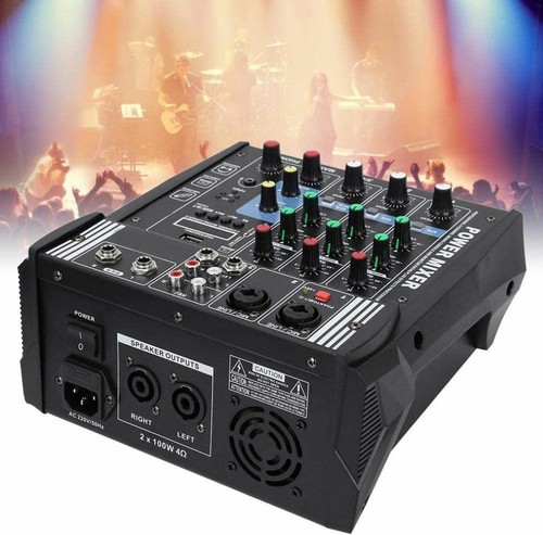 TEYUN PA4 Professional 4-Channel Audio Mixing Console with AMP Stage US Plug - Picture 2 of 9