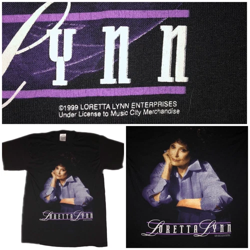 M253 Vintage Gildan Loretta Lynn Graphic Concert Tour T 1990s vintage concert t-shirt, vintage, size L, single stitch, B+ condition