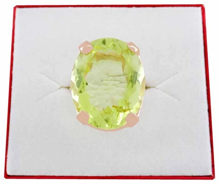 GENUINE 18.56 Cts PERIDOT RING 10K ROSE GOLD - Free Certificate Appraisal - NWT - Image 4 of 4