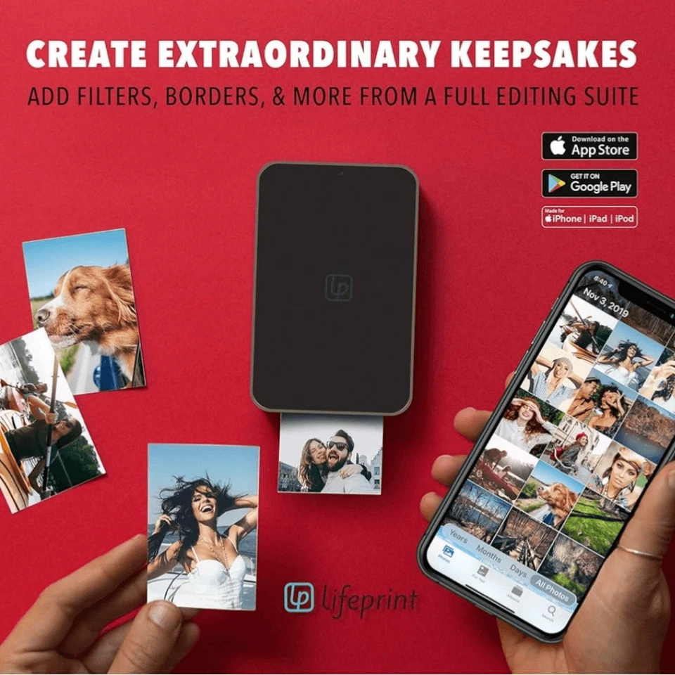 Life Print Ultra-Slim Portable Photo and Video Printer in White. New in Box! - Image 4 of 4