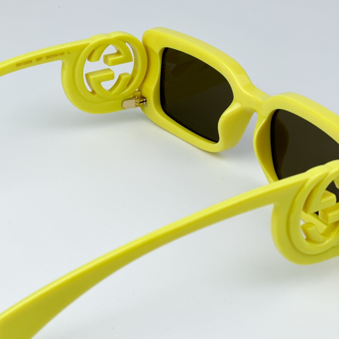 Gucci Men Sunglasses Acid Yellow Brown Rectangle GG1325S 007  display picture 1