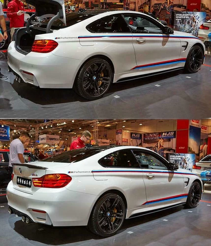 Graphic Car Sticker For BMW M4 M Performance Waist Line Stripe Side Door Decals - Foto 6 di 9