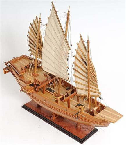 CHINESE JUNK 27" Handicrafted Wooden Model Ship - Picture 5 of 12