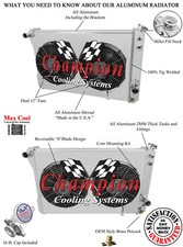 Ar Champion 4 Row Radiator 12 Fans And Shroud For 1982 - 1992 Chevrolet Camaro Ar Champion 4 Row Radiator 12 Fans And Shroud For 1982 - 1992 Chevrolet Camaro
