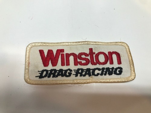 VINTAGE 1970'S EMBROIDERED NHRA WINSTON DRAG RACING JACKET PATCH 4" X 1.5"