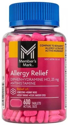Members Mark Allergy Medicine  aka Aller Ben  1, 2, 3, 4 bottles  600ct  10/2028