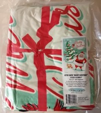 New Retro Santa Claus SOFT Plush Throw Blanket Merry Christmas 50 x 77