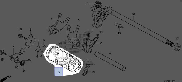 Honda 1982-2016 Cmx Cb Gearshift Drum 24301-KB4-670 Neu Oem-image