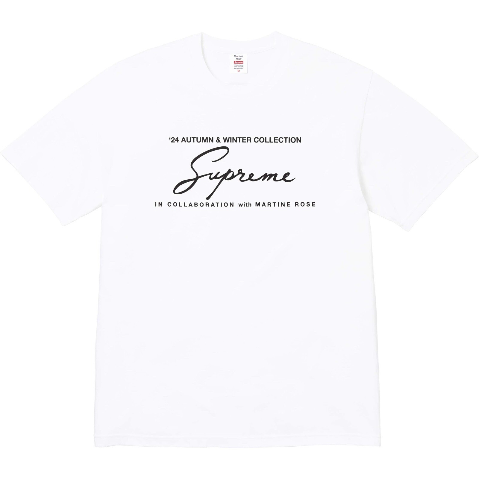 SUPREME®/MARTINE ROSE® TEE White Cotton T-Shirt FW24 Mens Size XL Graphic Print
