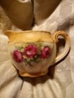 Vintage Creamer Pitcher Hand Painted with Roses - Czechoslovakia — photo 2