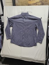 Eddie Bauer Shirt Mens Tall XL Blue Check Plaid Long Sleeve Collared Button Down
