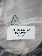 15ft DisplayPort Male/Male Audio/Video Device Cable Black RoHS