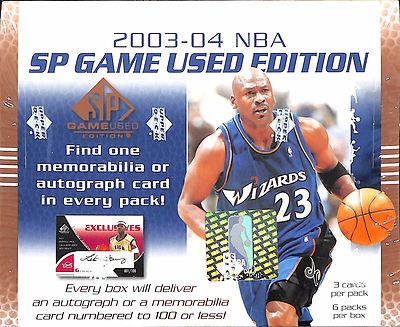 SP、UPPER DECK ゲームジャージ、NBA 2003-04 NBA SP Game Used Edition Sealed Hobby Box 3 cards/pack 6